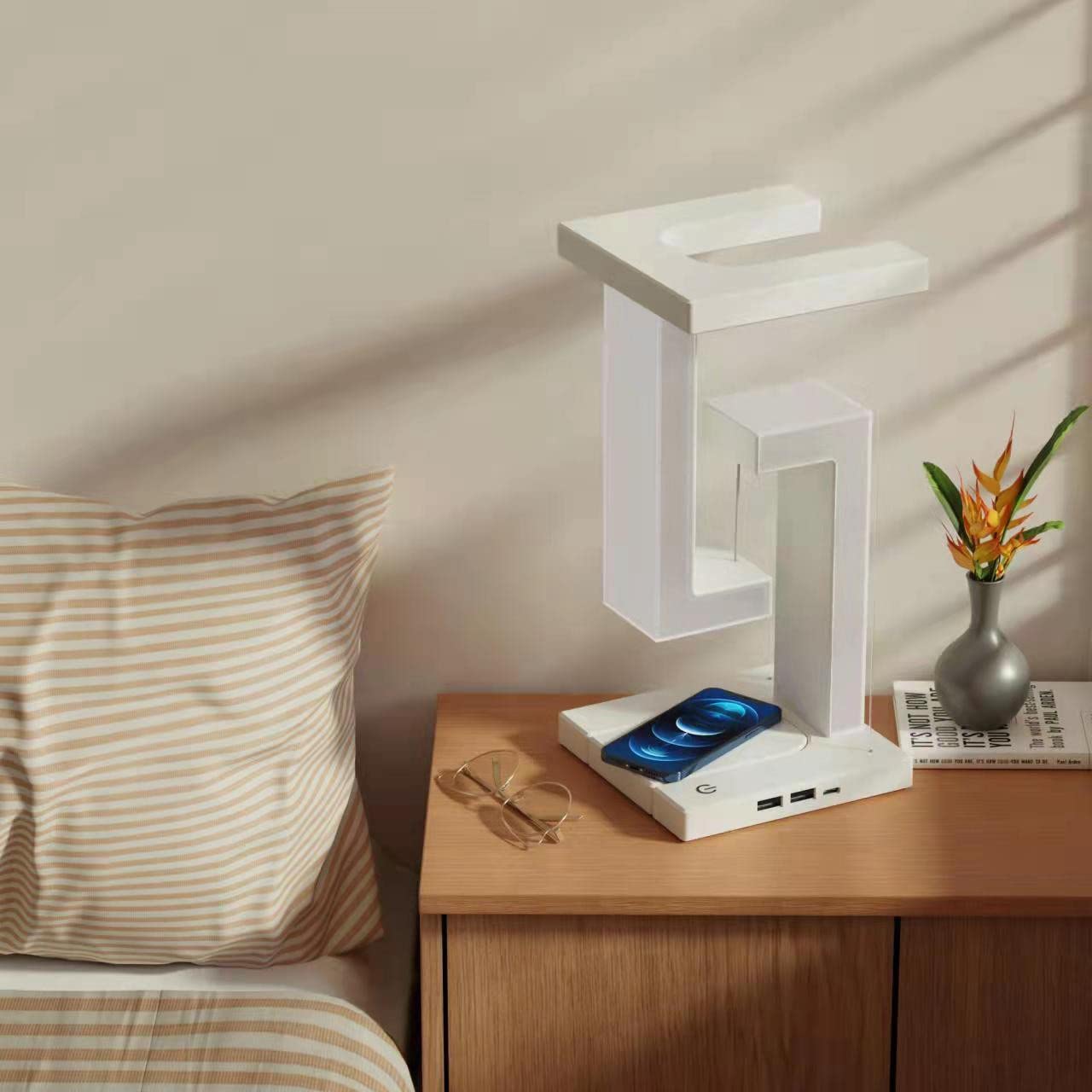 Creative Smartphone Charging Suspension Table